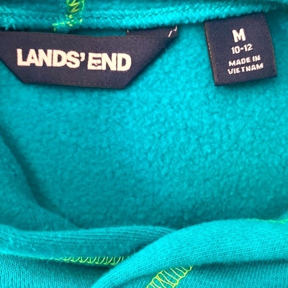 NWOT Girl’s Land’s End Cotton & Polyester Striped Active Hoody Size M (10-12) - Picture 6 of 8